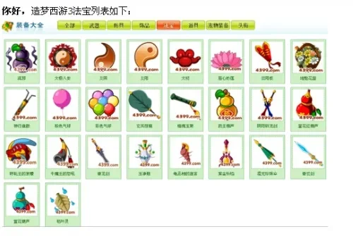 造梦西游3法宝排名-《造梦西游3》法宝排名